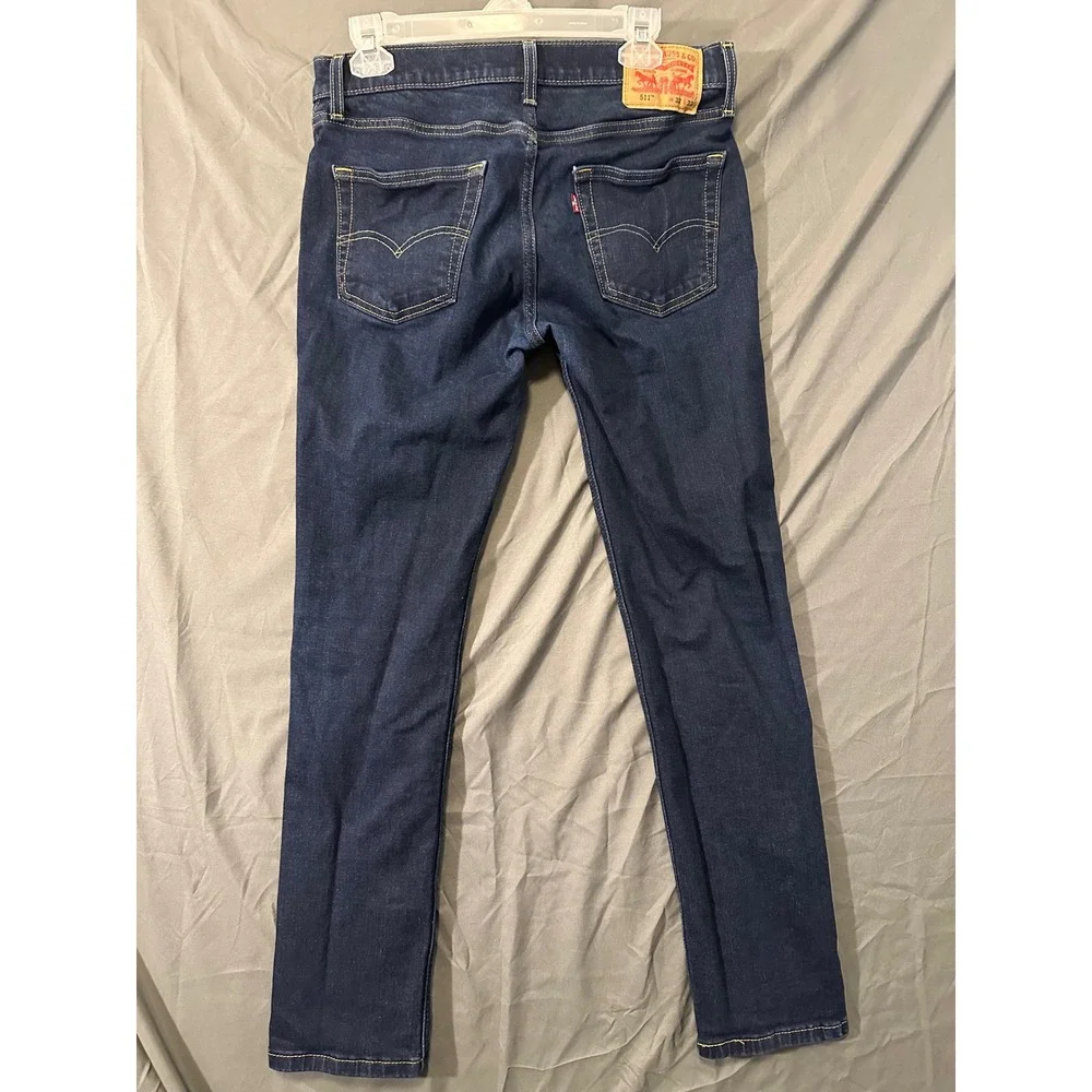 Levis 511 Slim‎ Fit Jeans Mens 32x32 Dark Wash Indigo Denim 04511-1042